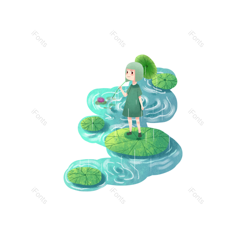 卡通图片,夏天元素,插画PNG,雨水免抠素材